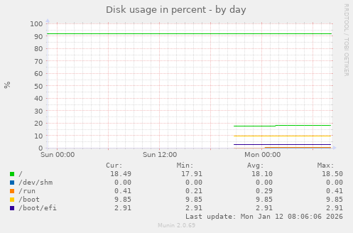 Disk usage in percent