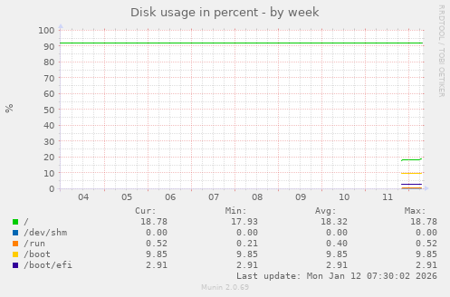 Disk usage in percent