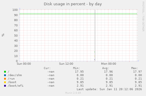 Disk usage in percent