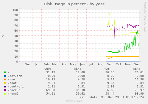 Disk usage in percent